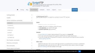 
                            9. FTP Script for Windows - Server connection commands - OPENHOST