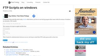 
                            9. FTP Scripts on windows - Pete Freitag