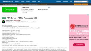 
                            12. FTP Server FilZilla Fehlercode 530 - Administrator