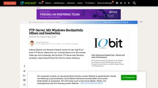 
                            4. FTP-Server: Mit Windows-Bordmitteln öffnen und bearbeiten ...