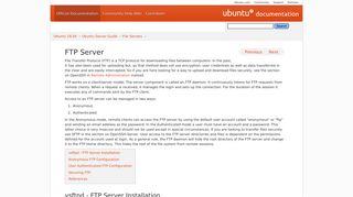 
                            2. FTP Server - Ubuntu Documentation