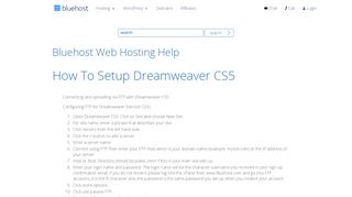 
                            10. FTP Setup Dreamweaver CS5 - My Bluehost