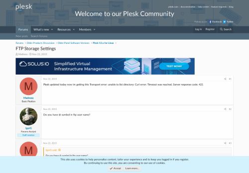 
                            9. FTP Storage Settings | Plesk Forum