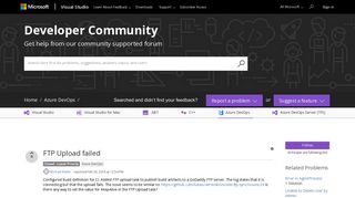 
                            5. FTP Upload failed - Visual Studio Developer Community