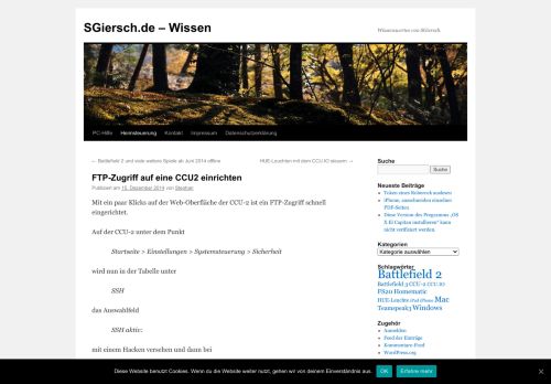 
                            9. FTP-Zugriff auf eine CCU2 einrichten • SGiersch.de - WissenSGiersch ...