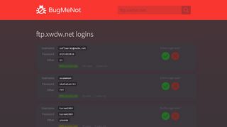
                            3. ftp.xwdw.net logins - BugMeNot
