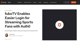 
                            10. fuboTV Enables Easier Login for Streaming Sports Fans with Auth0