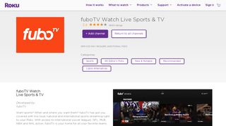
                            8. fuboTV Watch Live Sports & TV | Roku Channel Store | Roku
