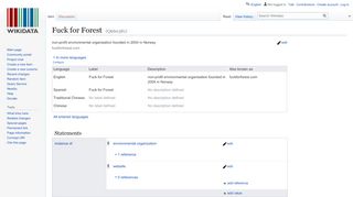 
                            5. Fuck for Forest - Wikidata