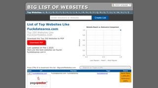 
                            12. Fuckdatearea.com - Best Similar Sites | BigListOfWebsites.com