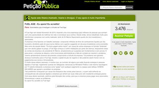 
                            8. FUEL AGE - Eu apoio! Eu acredito! : Petição Pública Brasil