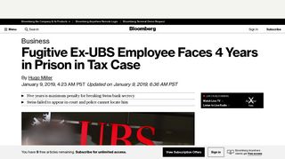 
                            11. Fugitive Ex-UBS Employee Faces 4 Years in Prison in Tax Case ...