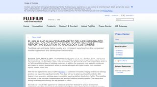 
                            10. FUJIFILM AND NUANCE PARTNER TO DELIVER INTEGRATED ...