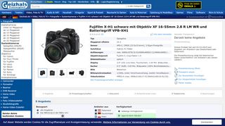 
                            2. Fujifilm X-H1 schwarz mit Objektiv XF 16-55mm 2.8 R LM WR und ...