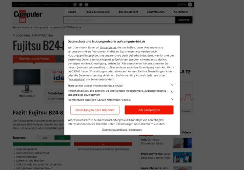 
                            9. Fujitsu B24-8 TE Pro - COMPUTER BILD