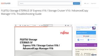 
                            9. FUJITSU Storage ETERNUS SF Express V16 / Storage Cruiser V16 ...