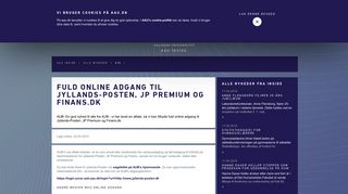 
                            2. Fuld online adgang til Jyllands-Posten, JP Premium og ... - aau inside