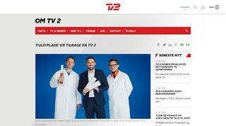 
                            3. 'Fuld plade' er tilbage på TV 2: Om TV 2