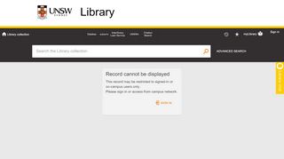 
                            13. Full display page - University of NSW - Search First - UNSW Sydney