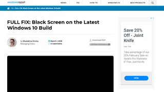 
                            9. Full Fix: Black Screen on the Latest Windows 10, 8.1 and 7 Build