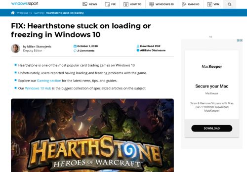 
                            12. Full Fix: Hearthstone Issues in Windows 10, 8.1, 7 - Windows Report