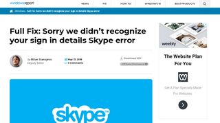 
                            12. Full Fix: Sorry we didn't recognize your sign in details Skype error