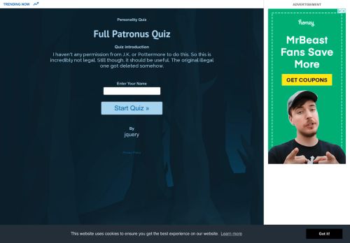 
                            1. Full Patronus Quiz - Personality Quiz - uQuiz.com
