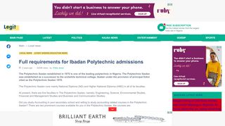 
                            8. Full requirements for Ibadan Polytechnic admissions ▷ Legit.ng