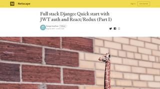 
                            3. Full stack Django: Quick start with JWT auth and React/Redux (Part I)
