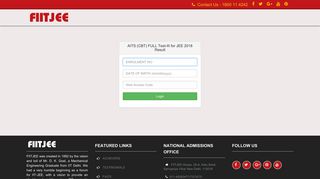 
                            1. FULL Test-III for JEE 2018 - FIITJEE AITS Result