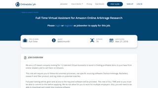 
                            10. Full Time Virtual Assistant for Amazon Online Arbitrage Research ...