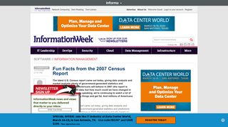 
                            9. Fun Facts from the 2007 Census Report - InformationWeek
