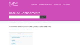 
                            4. Funcionalidades Disponíveis no Aplicativo Belle Software - Central ...