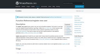 
                            1. Function Reference/register new user « WordPress Codex