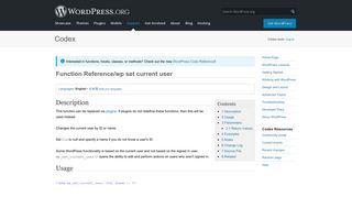 
                            2. Function Reference/wp set current user « WordPress Codex
