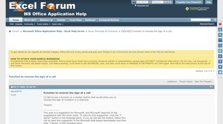 
                            12. Function to reverse the sign of a cell - Excel Help Forum