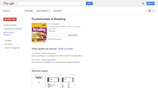
                            12. Fundamentals of Retailing - Google Books Result