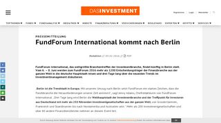 
                            7. FundForum International kommt nach Berlin | DAS INVESTMENT