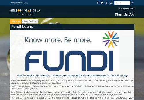 
                            4. Fundi Loans - Financial Aid - Nelson Mandela University
