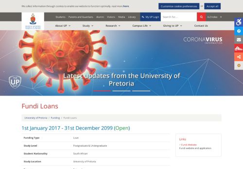 
                            12. Fundi Loans | University of Pretoria