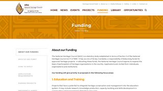 
                            6. Funding - National Heritage Council