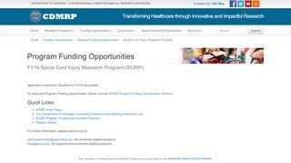 
                            11. Funding Opportunities-FY18 SCIRP, Congressionally Directed ...