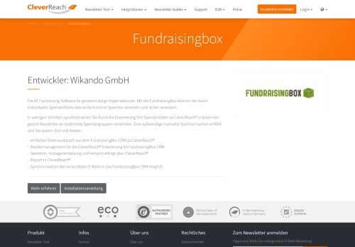 
                            9. Fundraisingbox Integration - CleverReach