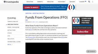 
                            8. Funds From Operations - FFO - Investopedia