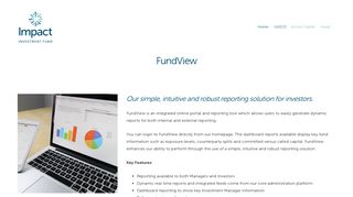 
                            9. FundView Platform for Reporting — Impact Investment Fund
