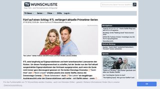 
                            7. Fünf auf einen Schlag: RTL verlängert aktuelle Primetime-Serien ...