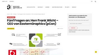 
                            10. Fünf Fragen an: Herr Frank Wicht - CEO von EasternGraphics (pCon ...