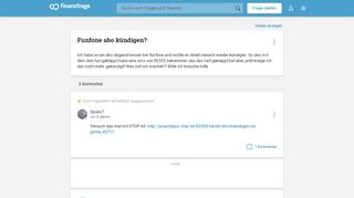 
                            7. Funfone abo kündigen? - Gutefrage