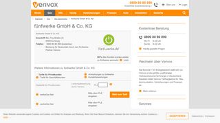 
                            2. fünfwerke (Gastarife und Gaspreise) - Verivox