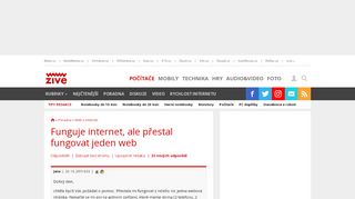 
                            9. Funguje internet, ale přestal fungovat jeden web - poradna Živě.cz